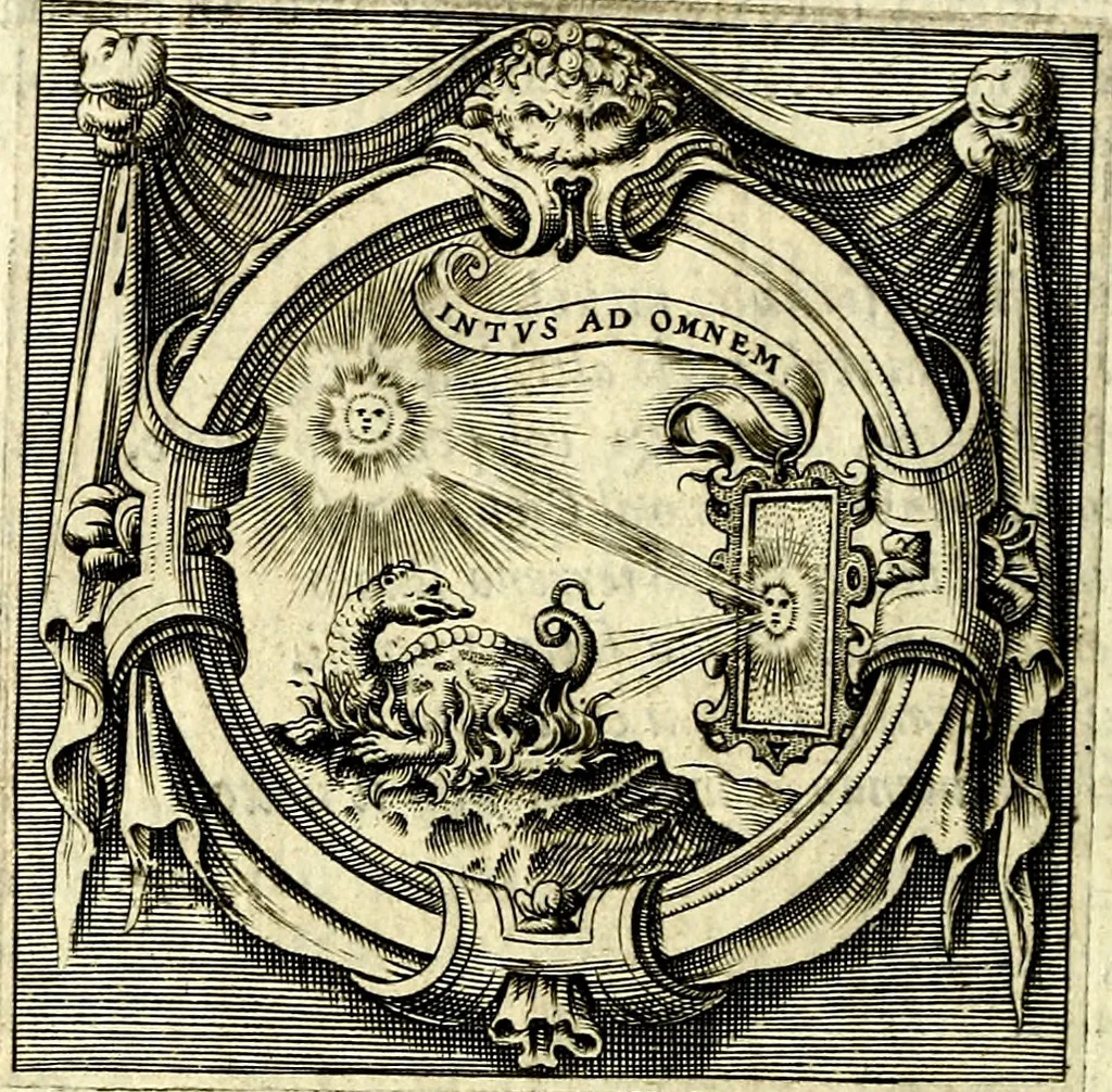 An illustration from Imprese illustri di diuersi, coi discorsi di Camillo Camilli, et con le figure intagliate in rame di Girolamo Porro Padouano .., 1586, leaf 141