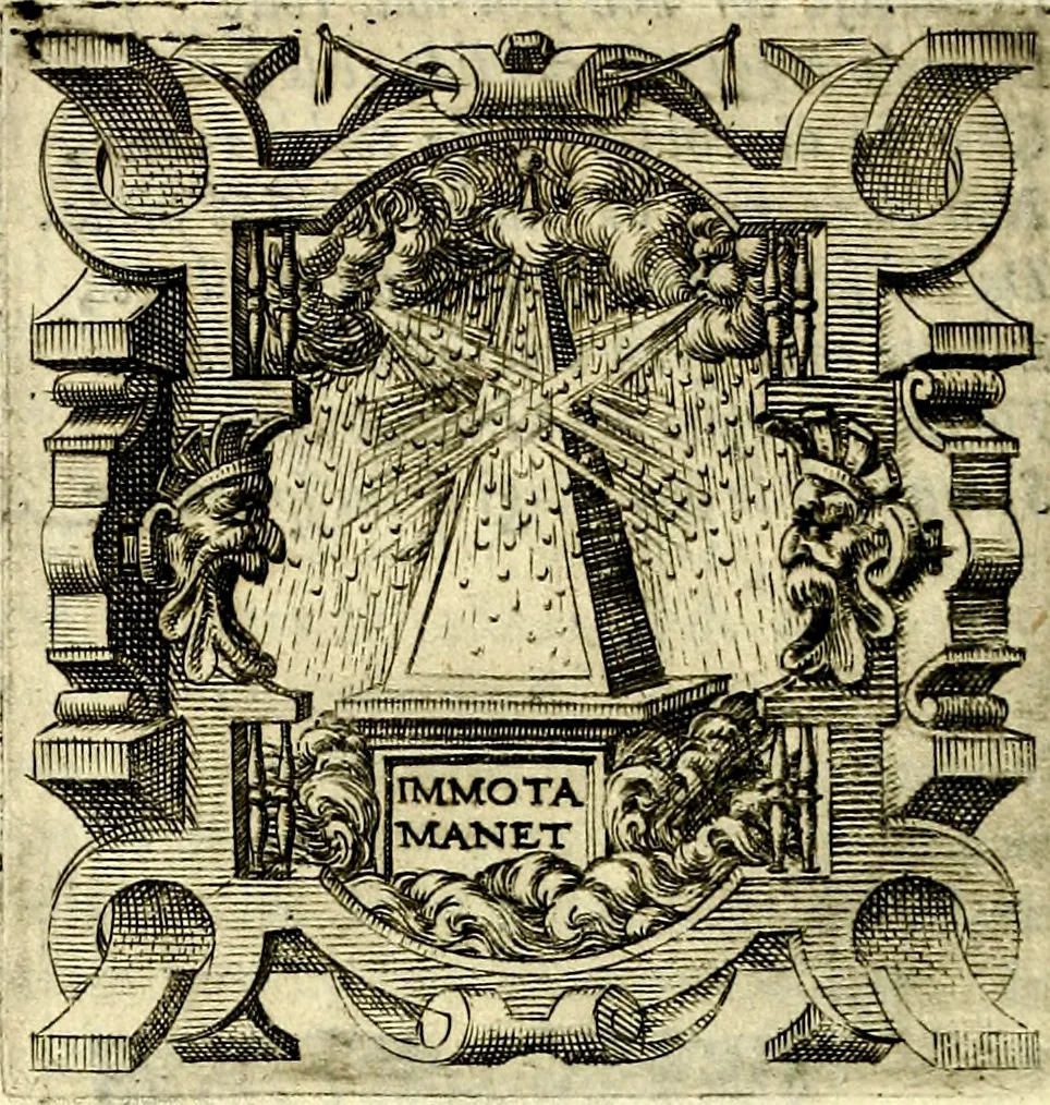 An illustration from Imprese illustri di diuersi, coi discorsi di Camillo Camilli, et con le figure intagliate in rame di Girolamo Porro Padouano .., 1586, leaf 147