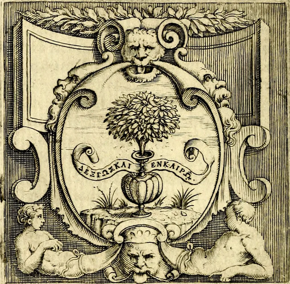 An illustration from Imprese illustri di diuersi, coi discorsi di Camillo Camilli, et con le figure intagliate in rame di Girolamo Porro Padouano .., 1586, leaf 161