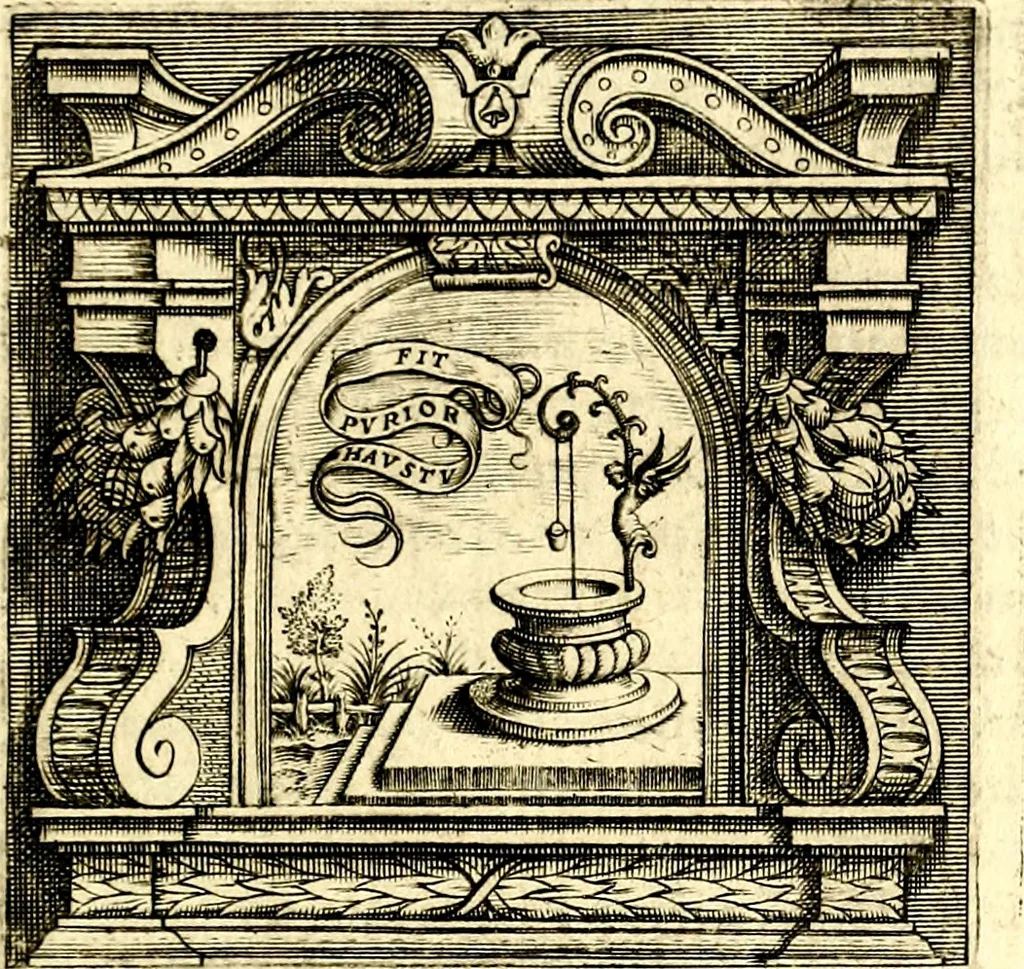 An illustration from Imprese illustri di diuersi, coi discorsi di Camillo Camilli, et con le figure intagliate in rame di Girolamo Porro Padouano .., 1586, leaf 164