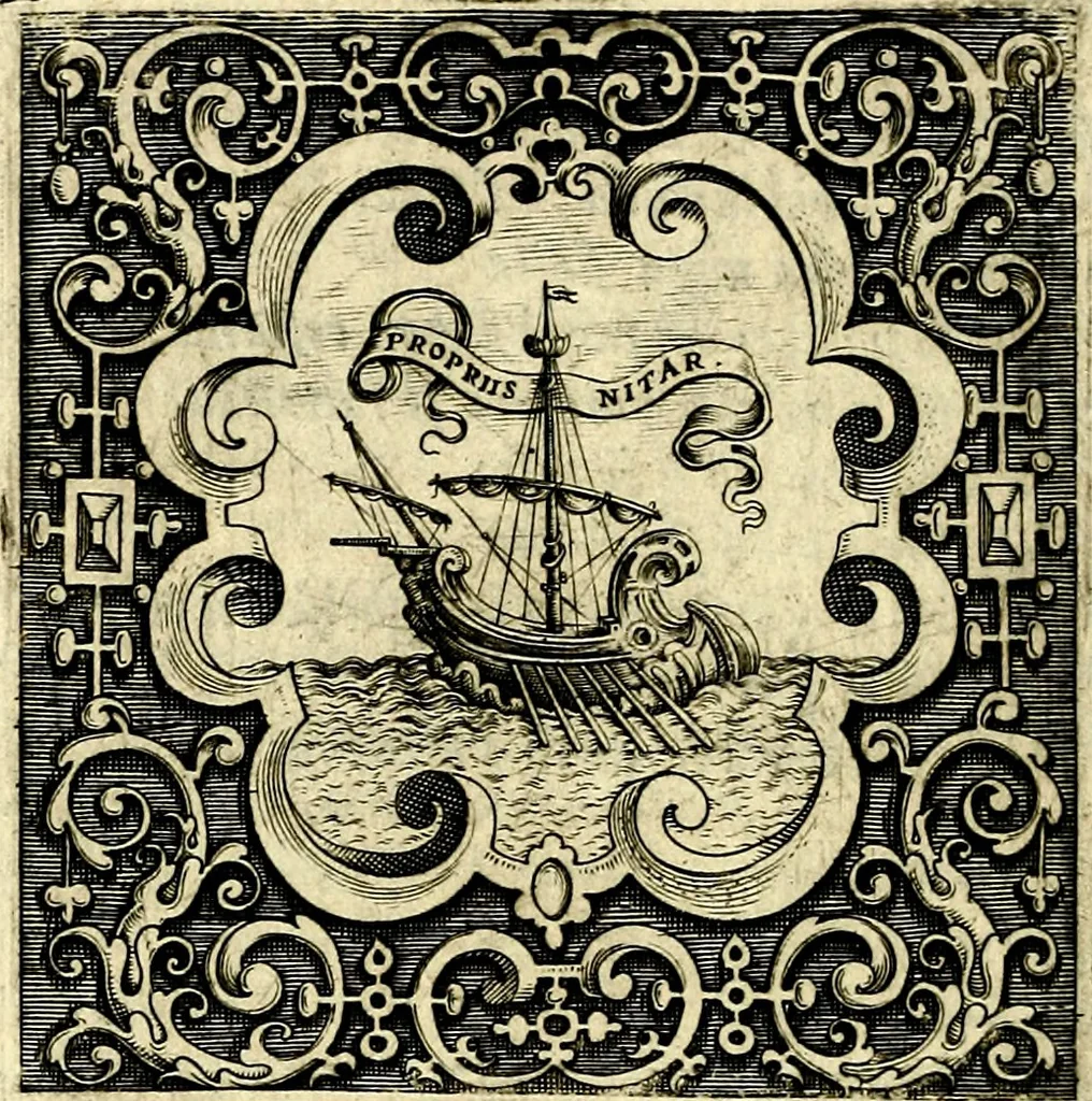 An illustration from Imprese illustri di diuersi, coi discorsi di Camillo Camilli, et con le figure intagliate in rame di Girolamo Porro Padouano .., 1586, leaf 179