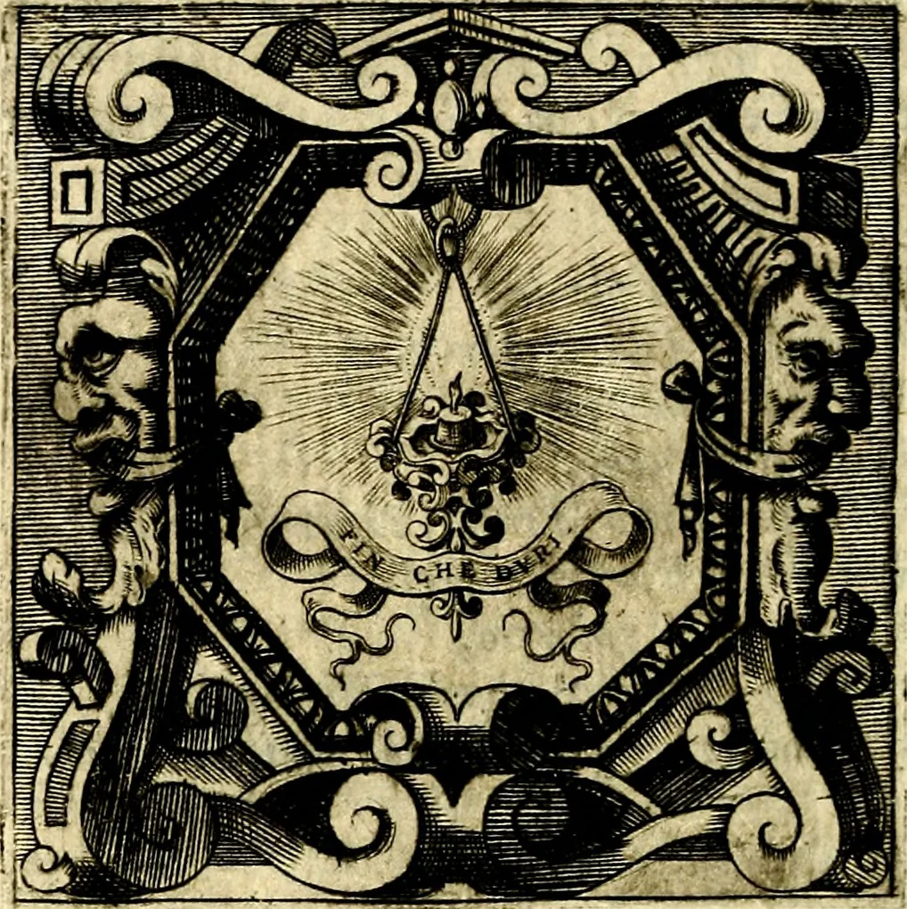 An illustration from Imprese illustri di diuersi, coi discorsi di Camillo Camilli, et con le figure intagliate in rame di Girolamo Porro Padouano .., 1586, leaf 185