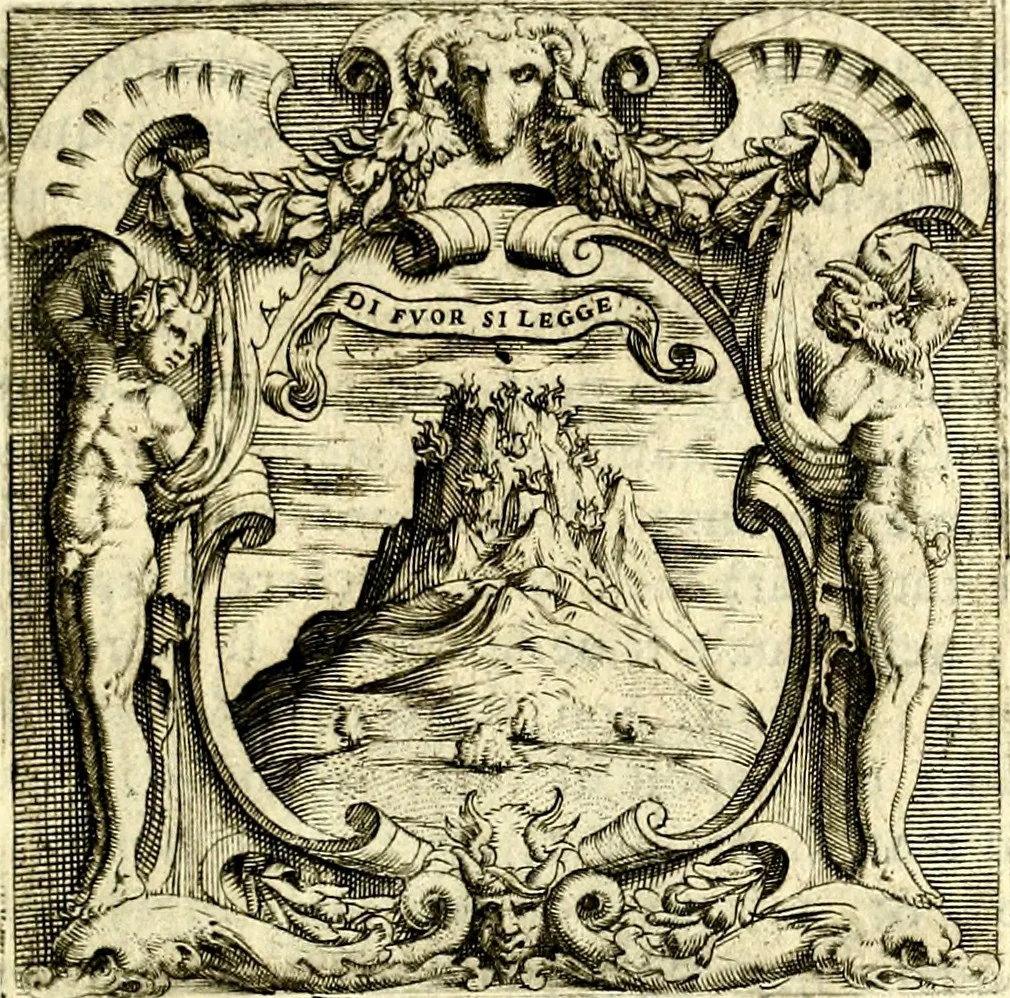 An illustration from Imprese illustri di diuersi, coi discorsi di Camillo Camilli, et con le figure intagliate in rame di Girolamo Porro Padouano .., 1586, leaf 204
