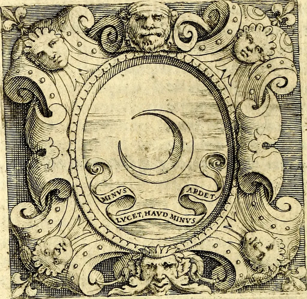 An illustration from Imprese illustri di diuersi, coi discorsi di Camillo Camilli, et con le figure intagliate in rame di Girolamo Porro Padouano .., 1586, leaf 213