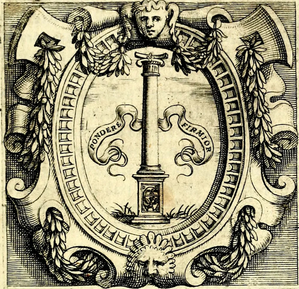 An illustration from Imprese illustri di diuersi, coi discorsi di Camillo Camilli, et con le figure intagliate in rame di Girolamo Porro Padouano .., 1586, leaf 222
