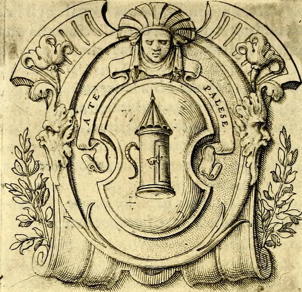 An illustration from Imprese illustri di diuersi, coi discorsi di Camillo Camilli, et con le figure intagliate in rame di Girolamo Porro Padouano .., 1586, leaf 225