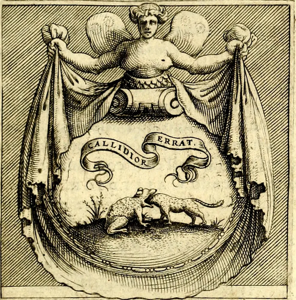 An illustration from Imprese illustri di diuersi, coi discorsi di Camillo Camilli, et con le figure intagliate in rame di Girolamo Porro Padouano .., 1586, leaf 228