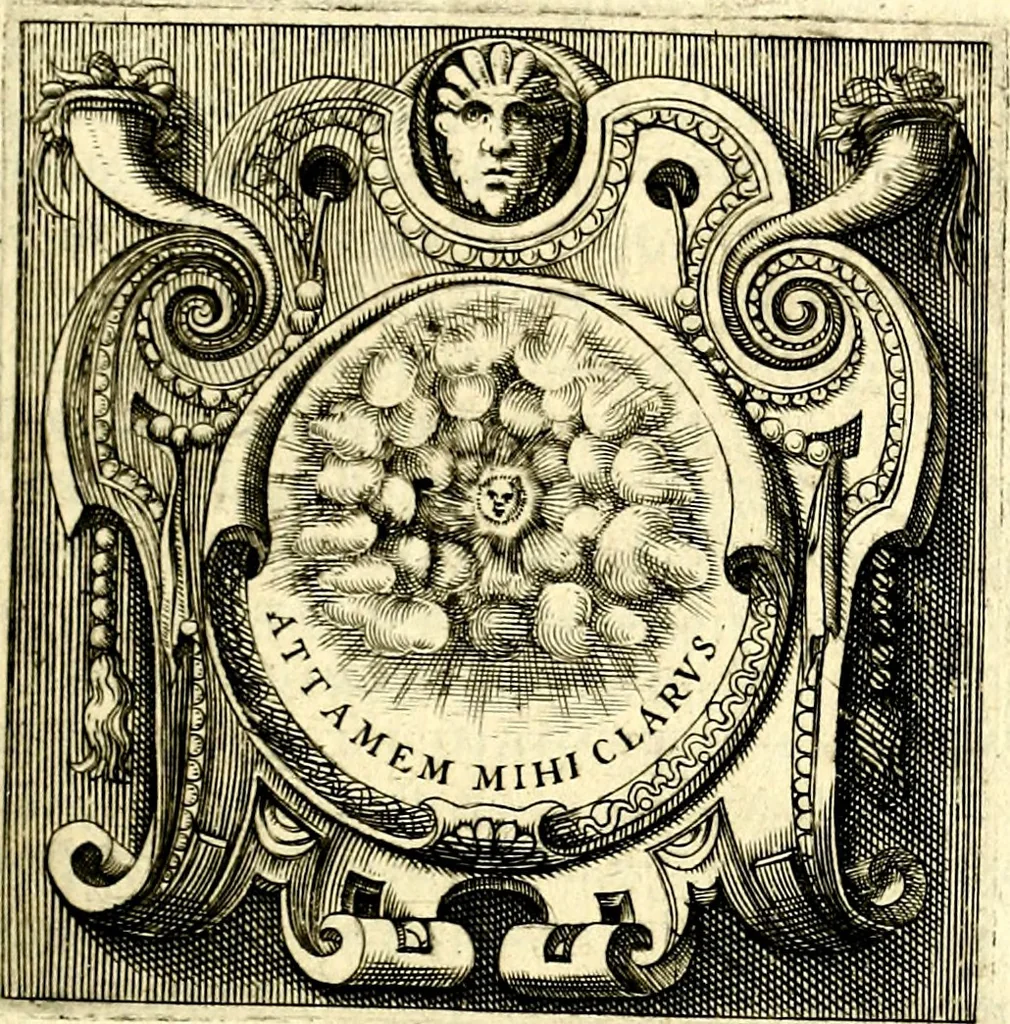 An illustration from Imprese illustri di diuersi, coi discorsi di Camillo Camilli, et con le figure intagliate in rame di Girolamo Porro Padouano .., 1586, leaf 234