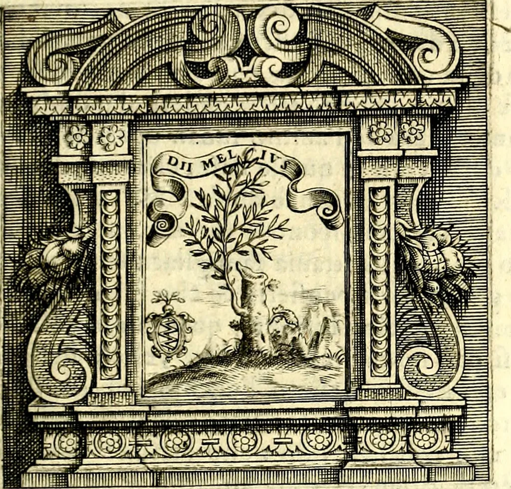 An illustration from Imprese illustri di diuersi, coi discorsi di Camillo Camilli, et con le figure intagliate in rame di Girolamo Porro Padouano .., 1586, leaf 246