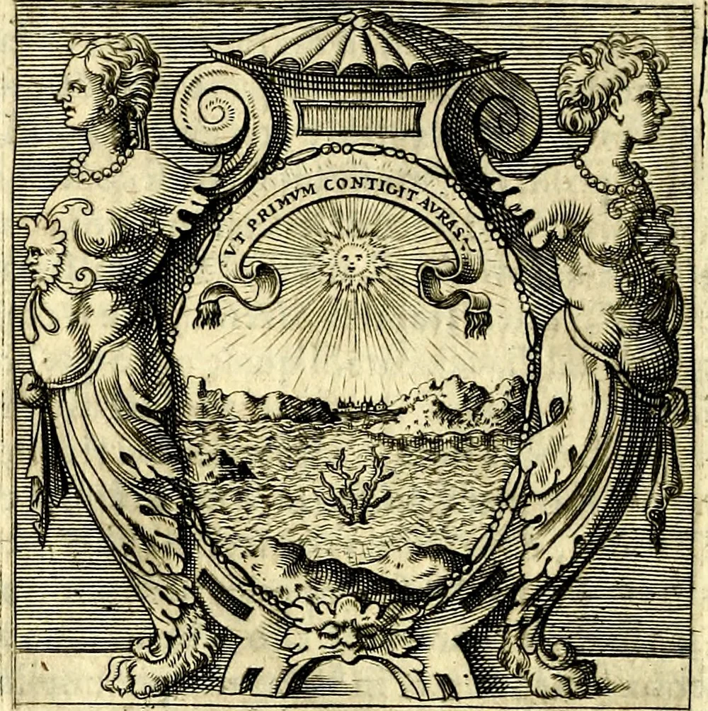 An illustration from Imprese illustri di diuersi, coi discorsi di Camillo Camilli, et con le figure intagliate in rame di Girolamo Porro Padouano .., 1586, leaf 255
