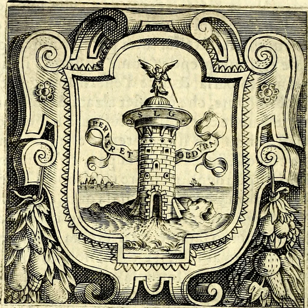 An illustration from Imprese illustri di diuersi, coi discorsi di Camillo Camilli, et con le figure intagliate in rame di Girolamo Porro Padouano .., 1586, leaf 267
