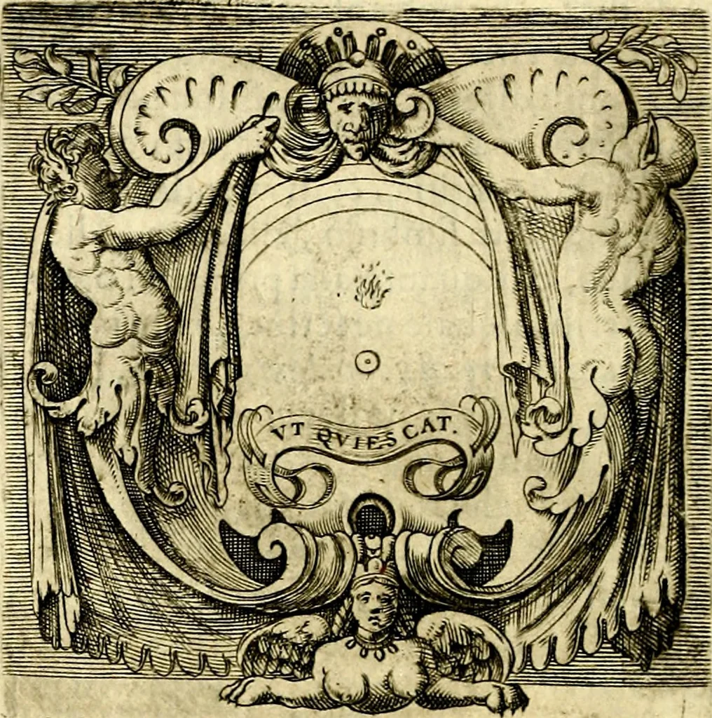 An illustration from Imprese illustri di diuersi, coi discorsi di Camillo Camilli, et con le figure intagliate in rame di Girolamo Porro Padouano .., 1586, leaf 27