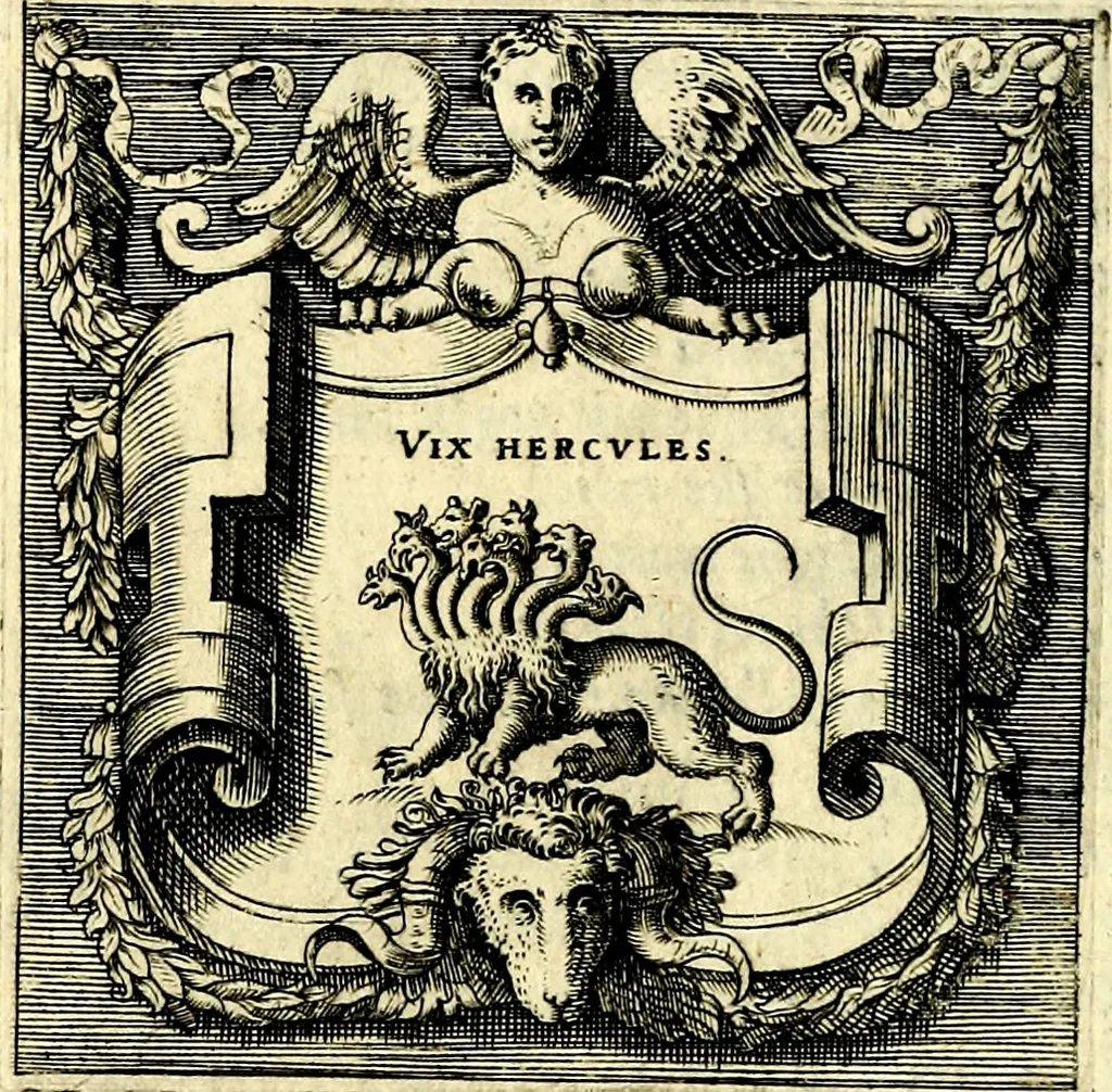 An illustration from Imprese illustri di diuersi, coi discorsi di Camillo Camilli, et con le figure intagliate in rame di Girolamo Porro Padouano .., 1586, leaf 295