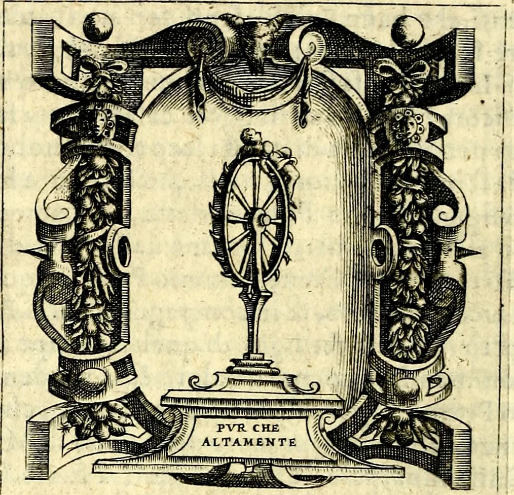 An illustration from Imprese illustri di diuersi, coi discorsi di Camillo Camilli, et con le figure intagliate in rame di Girolamo Porro Padouano .., 1586, leaf 301