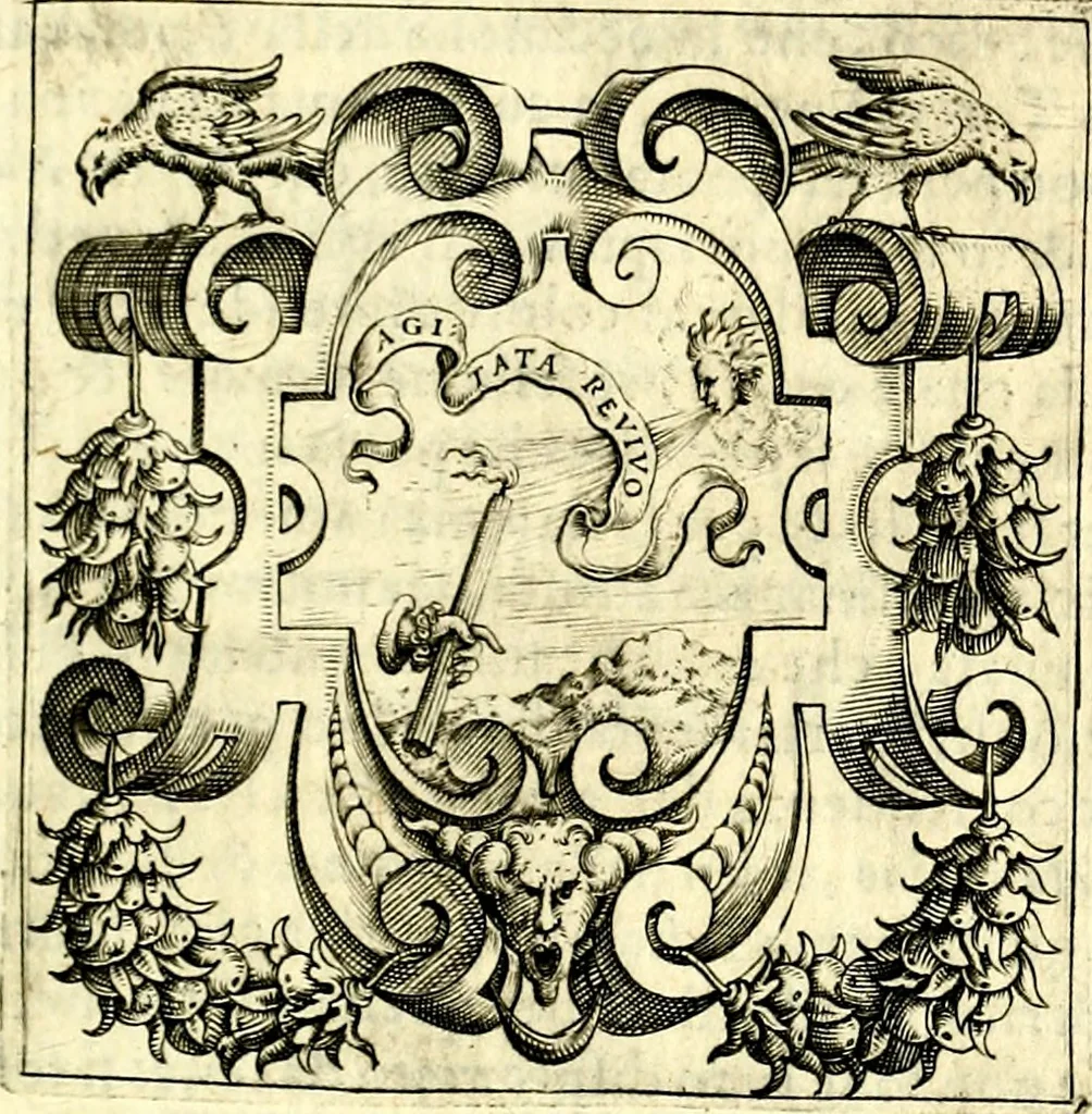 An illustration from Imprese illustri di diuersi, coi discorsi di Camillo Camilli, et con le figure intagliate in rame di Girolamo Porro Padouano .., 1586, leaf 304