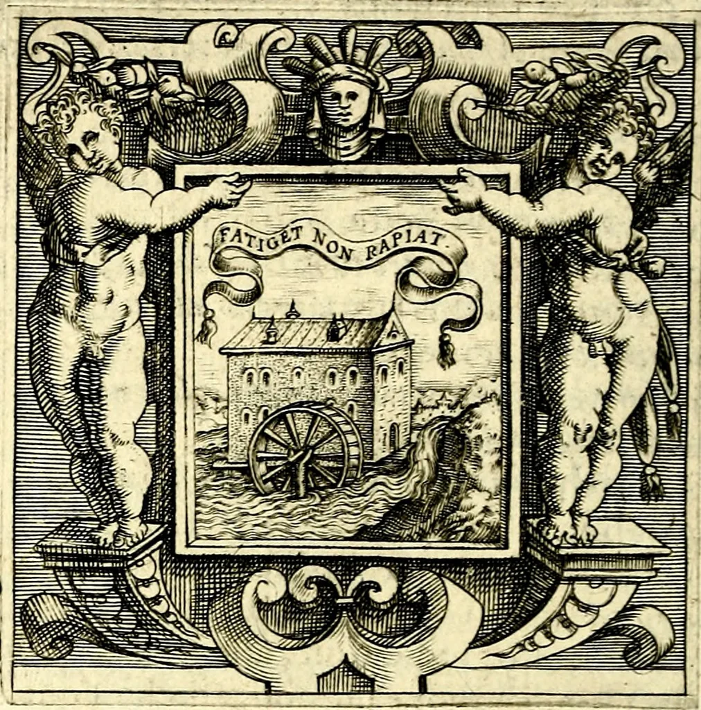 An illustration from Imprese illustri di diuersi, coi discorsi di Camillo Camilli, et con le figure intagliate in rame di Girolamo Porro Padouano .., 1586, leaf 307
