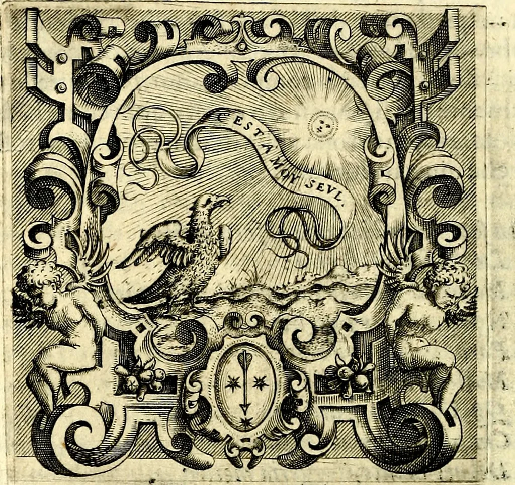 An illustration from Imprese illustri di diuersi, coi discorsi di Camillo Camilli, et con le figure intagliate in rame di Girolamo Porro Padouano .., 1586, leaf 319