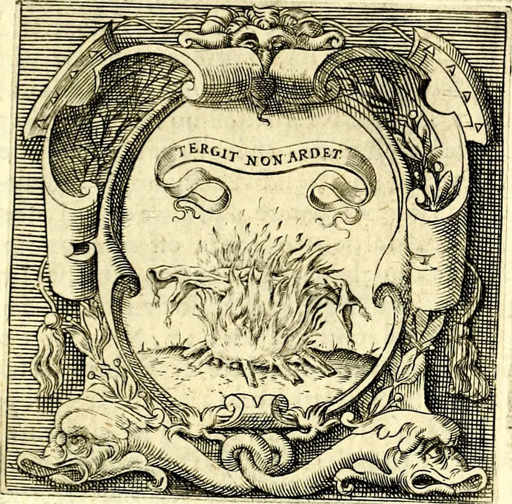 An illustration from Imprese illustri di diuersi, coi discorsi di Camillo Camilli, et con le figure intagliate in rame di Girolamo Porro Padouano .., 1586, leaf 328