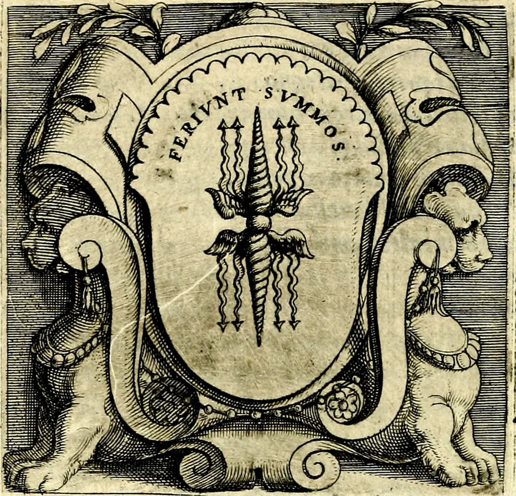 An illustration from Imprese illustri di diuersi, coi discorsi di Camillo Camilli, et con le figure intagliate in rame di Girolamo Porro Padouano .., 1586, leaf 341