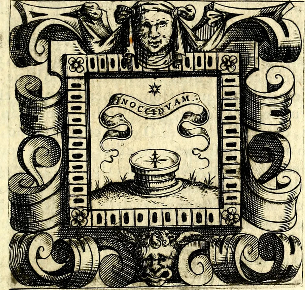 An illustration from Imprese illustri di diuersi, coi discorsi di Camillo Camilli, et con le figure intagliate in rame di Girolamo Porro Padouano .., 1586, leaf 36