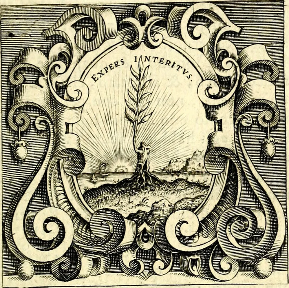 An illustration from Imprese illustri di diuersi, coi discorsi di Camillo Camilli, et con le figure intagliate in rame di Girolamo Porro Padouano .., 1586, leaf 42