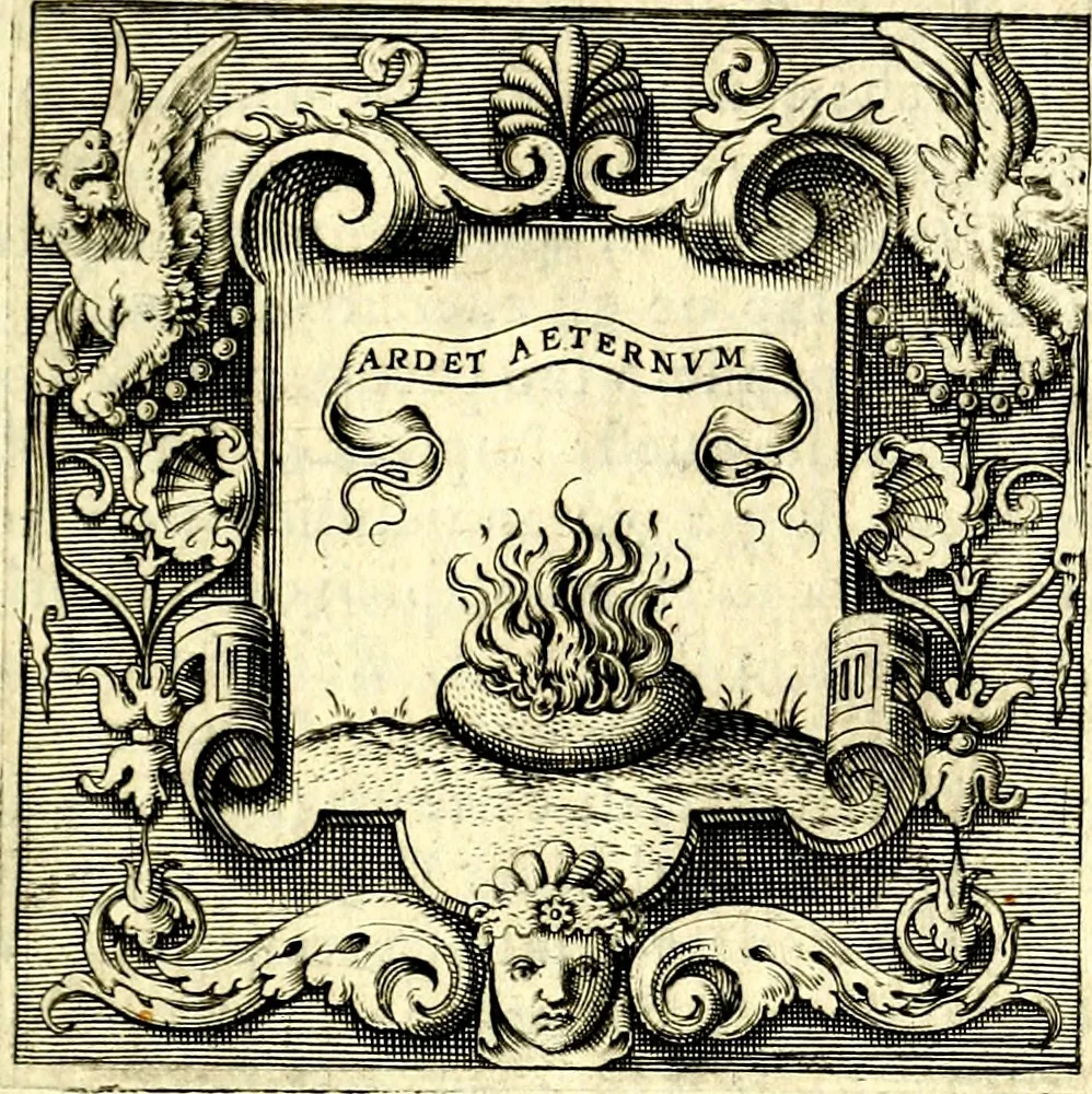 An illustration from Imprese illustri di diuersi, coi discorsi di Camillo Camilli, et con le figure intagliate in rame di Girolamo Porro Padouano .., 1586, leaf 48