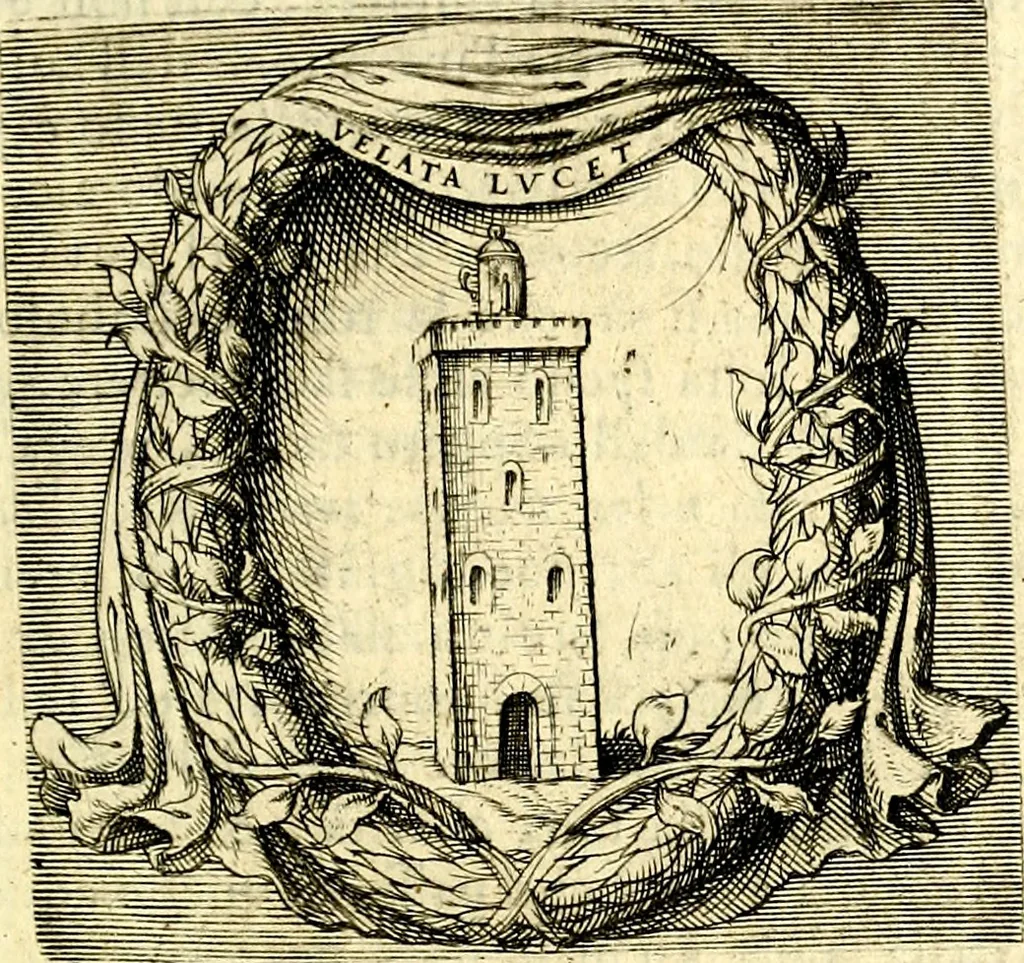 An illustration from Imprese illustri di diuersi, coi discorsi di Camillo Camilli, et con le figure intagliate in rame di Girolamo Porro Padouano .., 1586, leaf 60