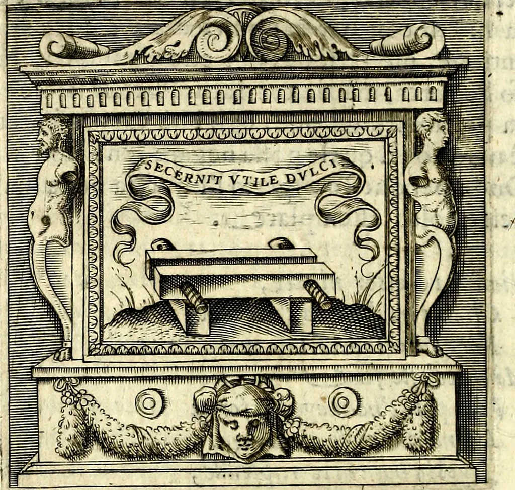 An illustration from Imprese illustri di diuersi, coi discorsi di Camillo Camilli, et con le figure intagliate in rame di Girolamo Porro Padouano .., 1586, leaf 99