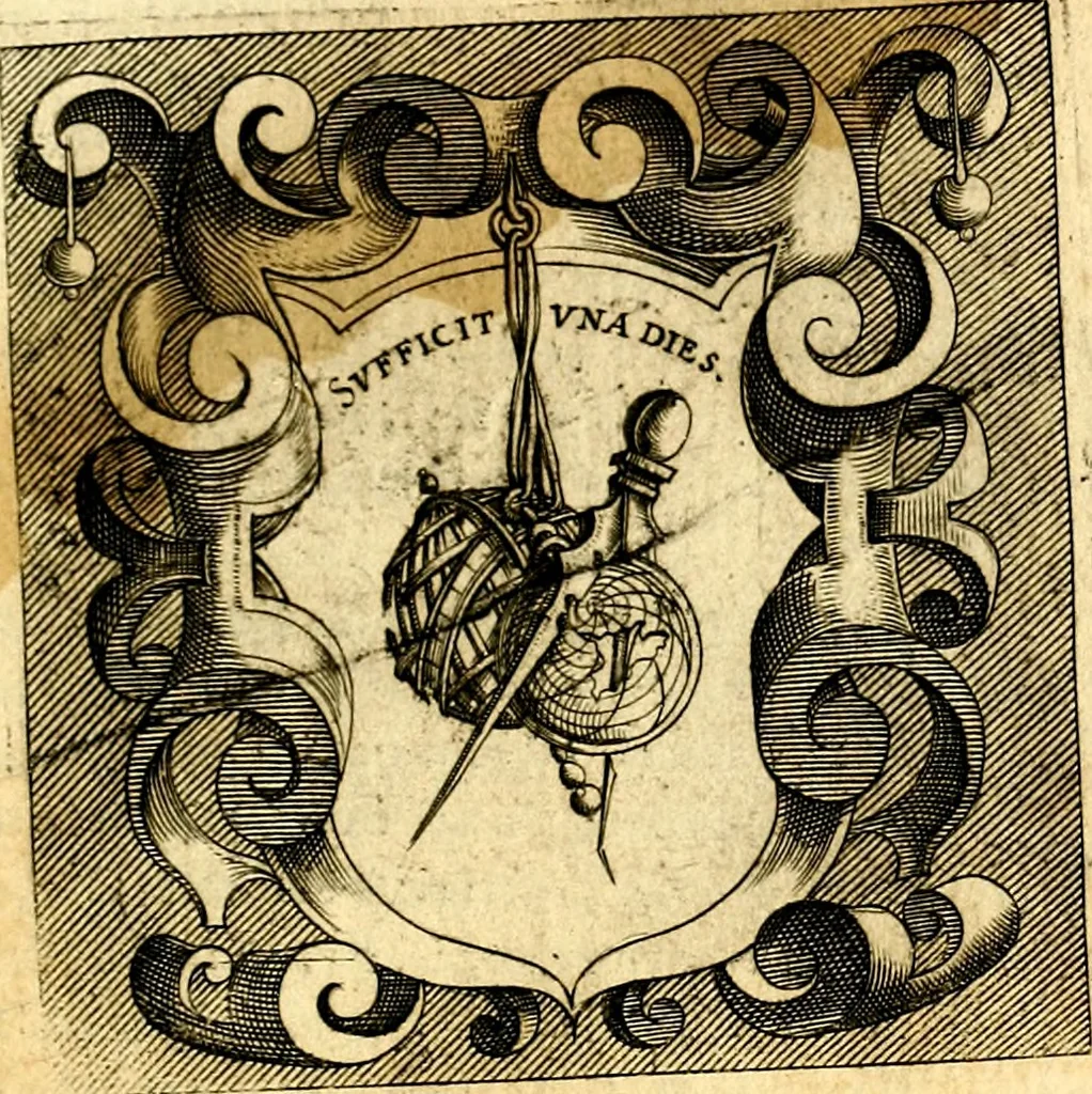 An illustration from Imprese illustri di diuersi, coi discorsi di Camillo Camilli, et con le figure intagliate in rame di Girolamo Porro Padouano .., 1586, leaf 114