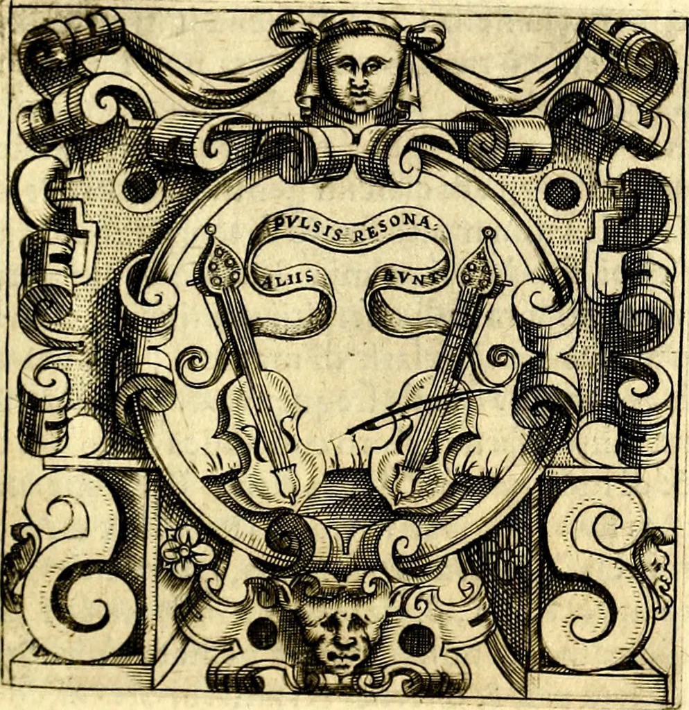 An illustration from Imprese illustri di diuersi, coi discorsi di Camillo Camilli, et con le figure intagliate in rame di Girolamo Porro Padouano .., 1586, leaf 12