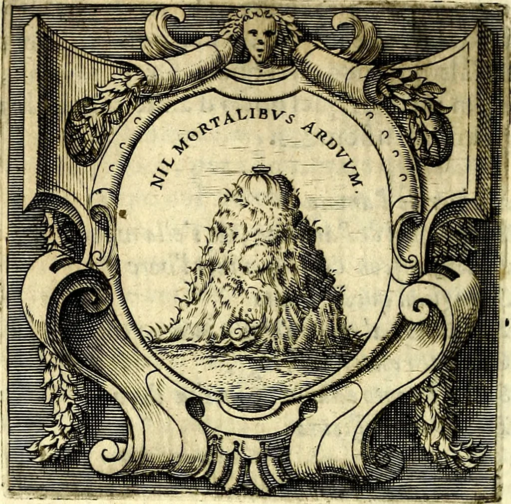 An illustration from Imprese illustri di diuersi, coi discorsi di Camillo Camilli, et con le figure intagliate in rame di Girolamo Porro Padouano .., 1586, leaf 129