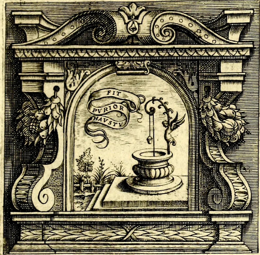 An illustration from Imprese illustri di diuersi, coi discorsi di Camillo Camilli, et con le figure intagliate in rame di Girolamo Porro Padouano .., 1586, leaf 164