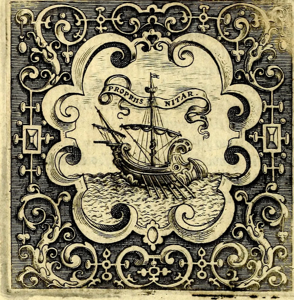 An illustration from Imprese illustri di diuersi, coi discorsi di Camillo Camilli, et con le figure intagliate in rame di Girolamo Porro Padouano .., 1586, leaf 179