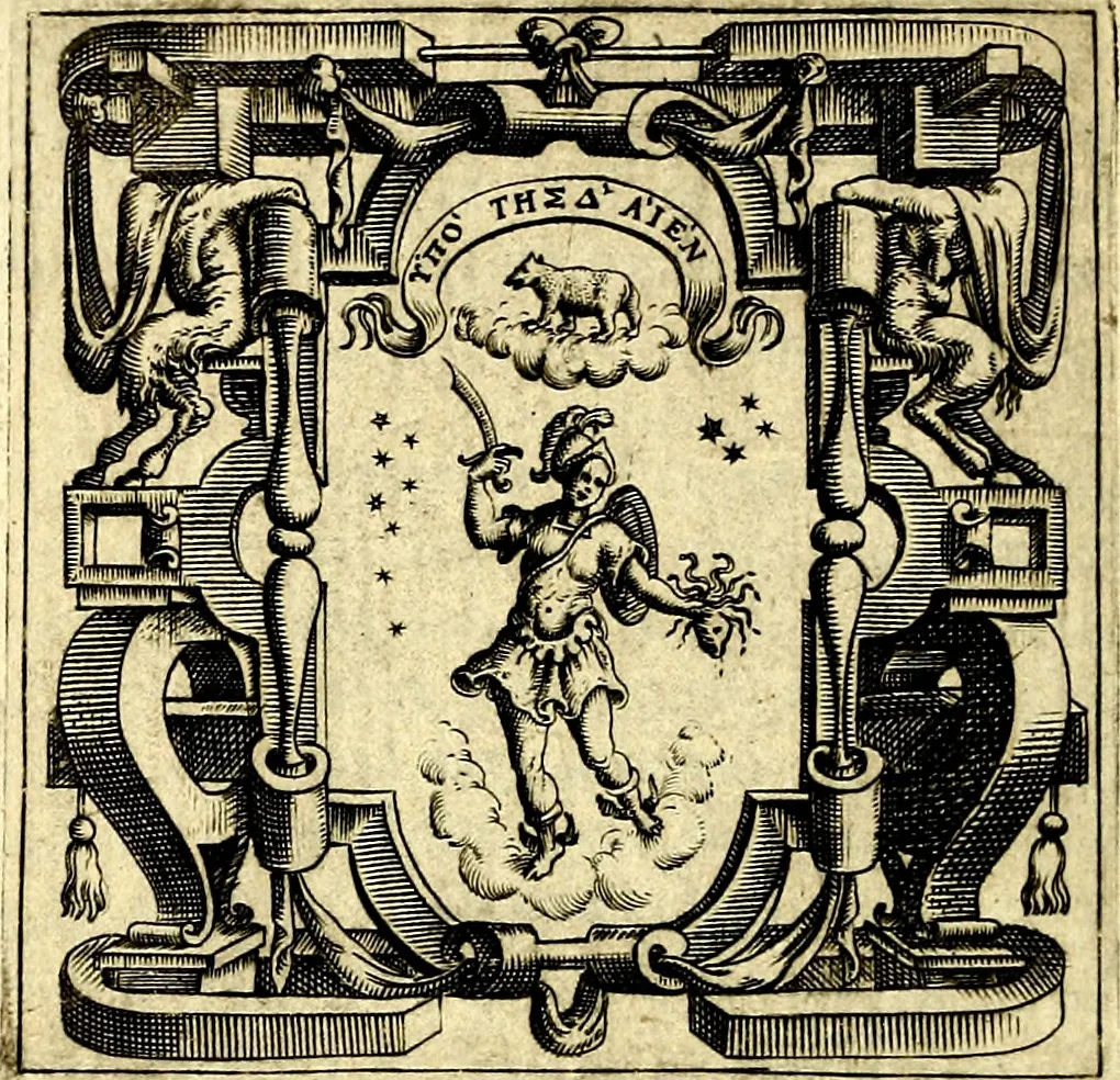 An illustration from Imprese illustri di diuersi, coi discorsi di Camillo Camilli, et con le figure intagliate in rame di Girolamo Porro Padouano .., 1586, leaf 201