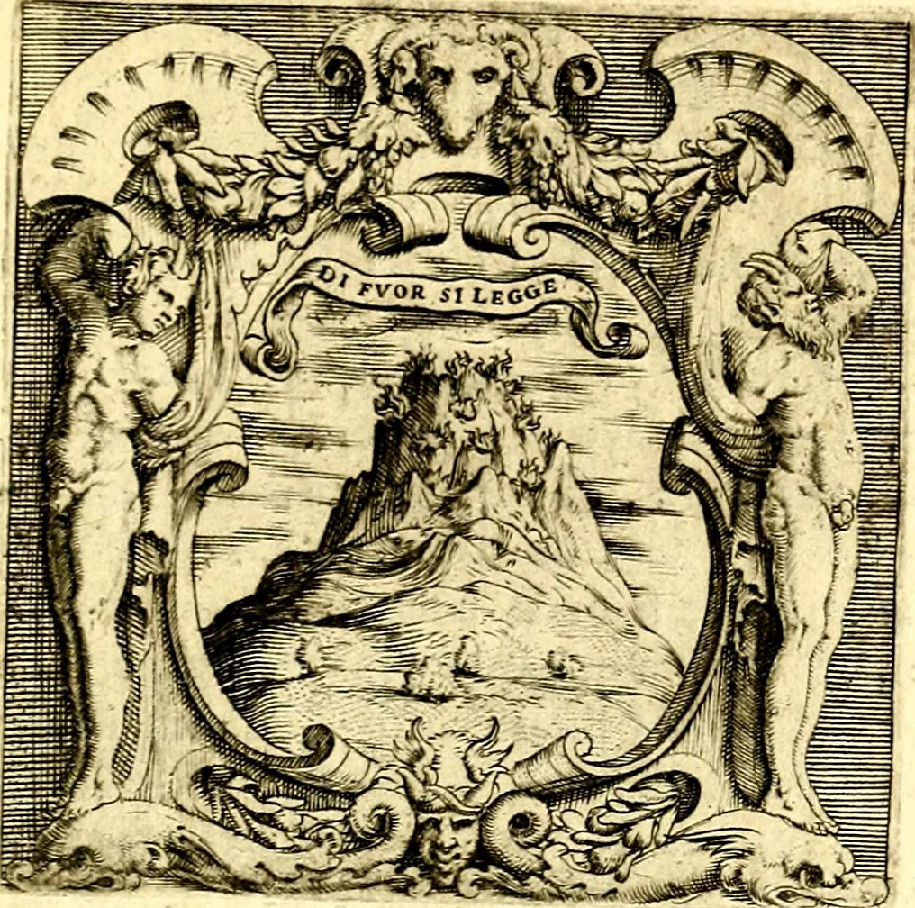An illustration from Imprese illustri di diuersi, coi discorsi di Camillo Camilli, et con le figure intagliate in rame di Girolamo Porro Padouano .., 1586, leaf 204
