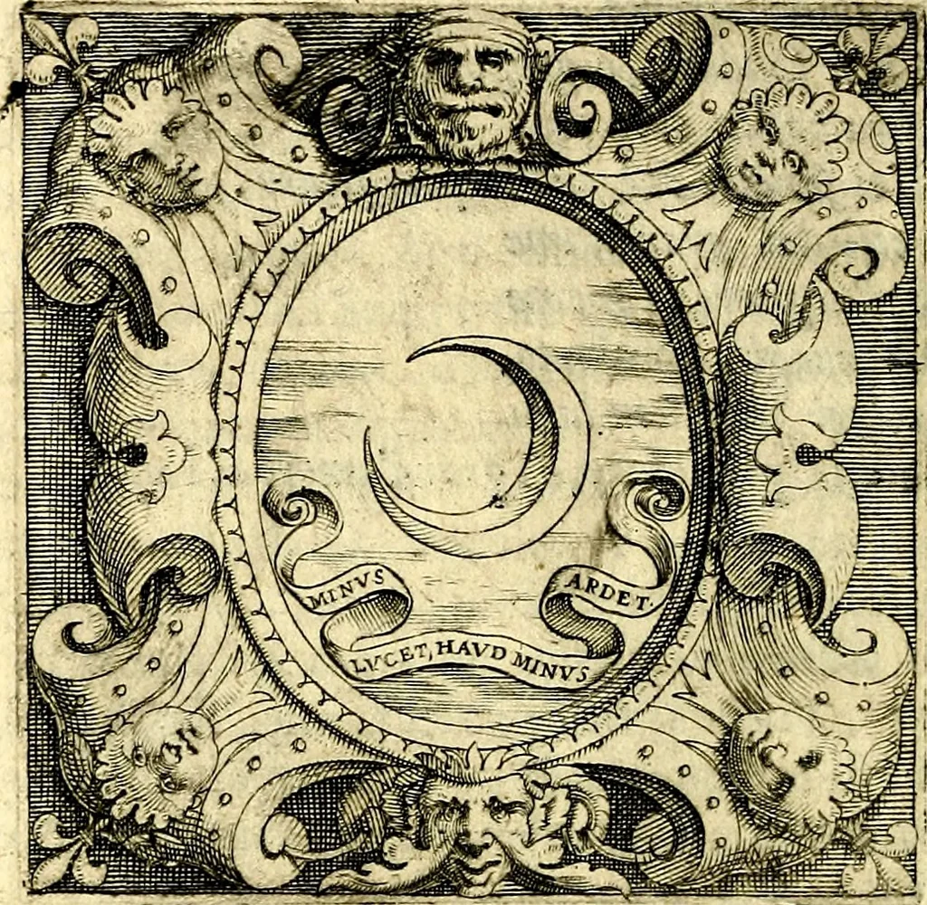An illustration from Imprese illustri di diuersi, coi discorsi di Camillo Camilli, et con le figure intagliate in rame di Girolamo Porro Padouano .., 1586, leaf 213
