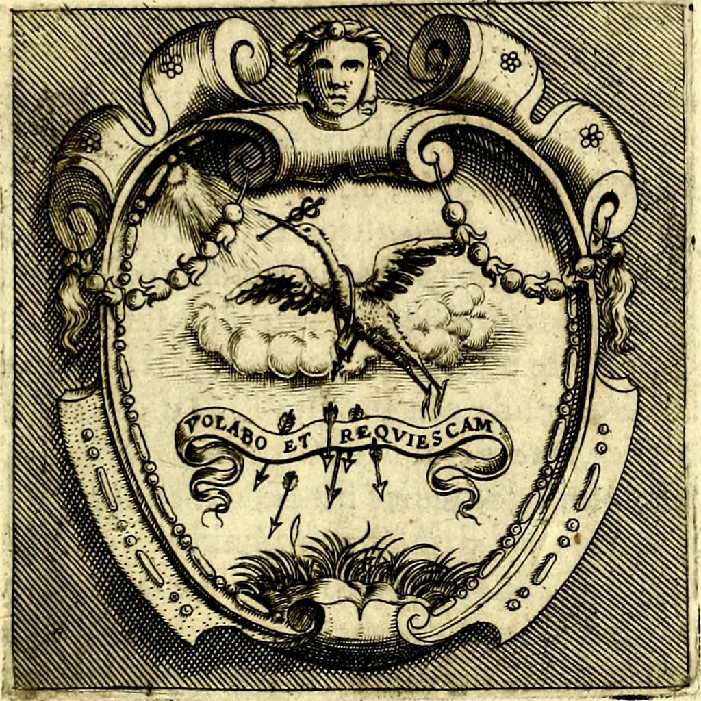 An illustration from Imprese illustri di diuersi, coi discorsi di Camillo Camilli, et con le figure intagliate in rame di Girolamo Porro Padouano .., 1586, leaf 216