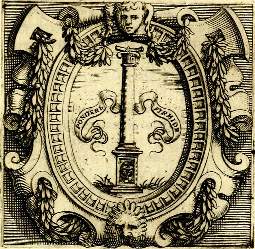 An illustration from Imprese illustri di diuersi, coi discorsi di Camillo Camilli, et con le figure intagliate in rame di Girolamo Porro Padouano .., 1586, leaf 222