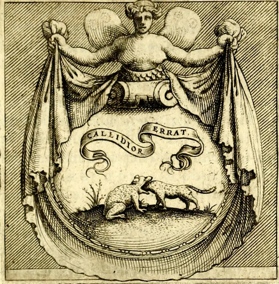 An illustration from Imprese illustri di diuersi, coi discorsi di Camillo Camilli, et con le figure intagliate in rame di Girolamo Porro Padouano .., 1586, leaf 228