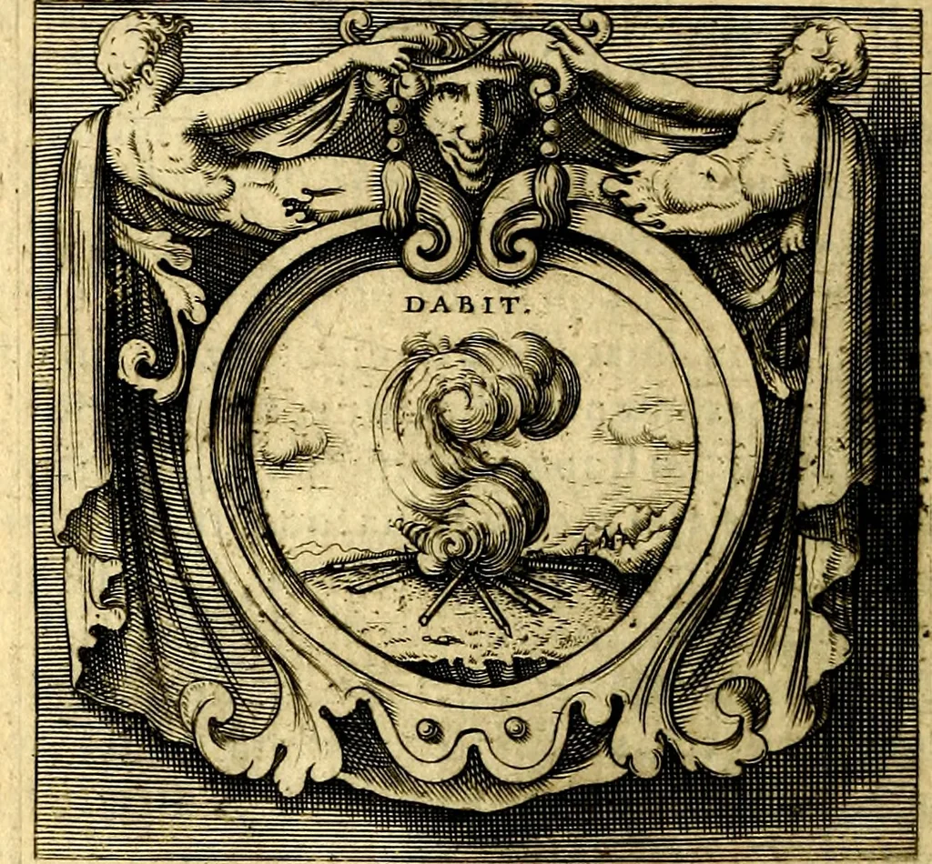 An illustration from Imprese illustri di diuersi, coi discorsi di Camillo Camilli, et con le figure intagliate in rame di Girolamo Porro Padouano .., 1586, leaf 237