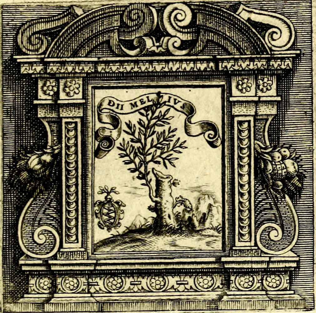An illustration from Imprese illustri di diuersi, coi discorsi di Camillo Camilli, et con le figure intagliate in rame di Girolamo Porro Padouano .., 1586, leaf 246