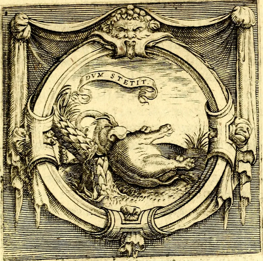 An illustration from Imprese illustri di diuersi, coi discorsi di Camillo Camilli, et con le figure intagliate in rame di Girolamo Porro Padouano .., 1586, leaf 252