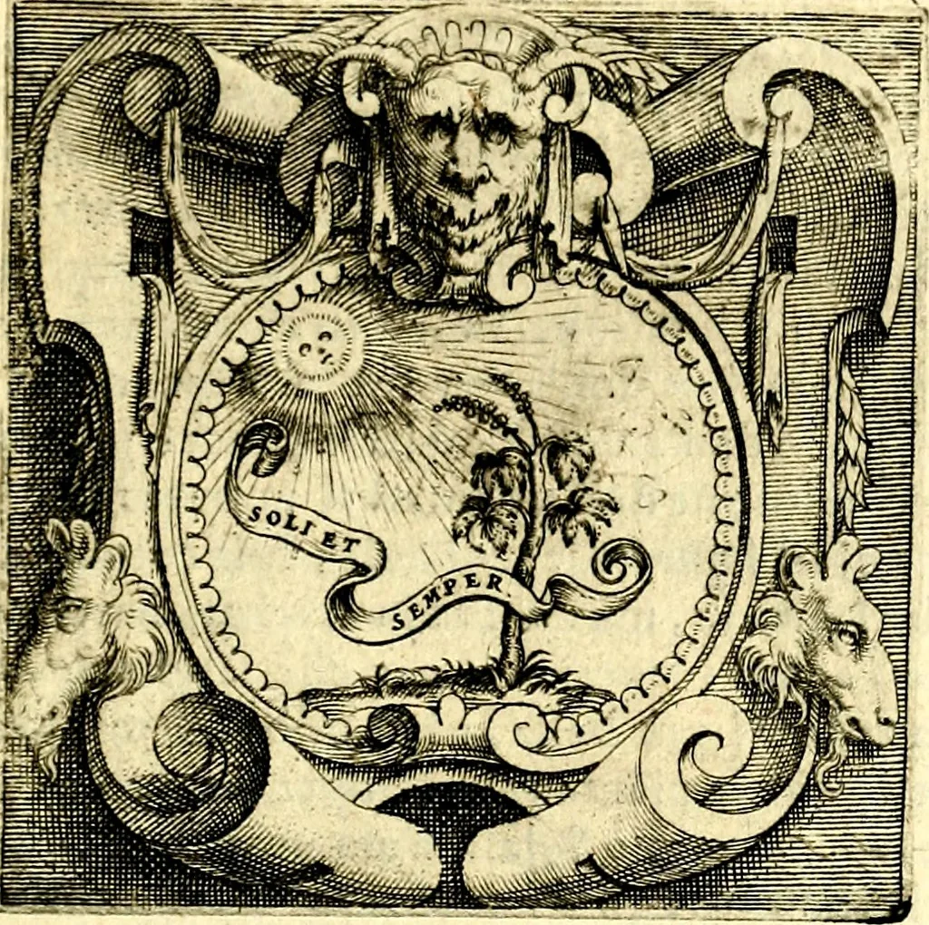 An illustration from Imprese illustri di diuersi, coi discorsi di Camillo Camilli, et con le figure intagliate in rame di Girolamo Porro Padouano .., 1586, leaf 258