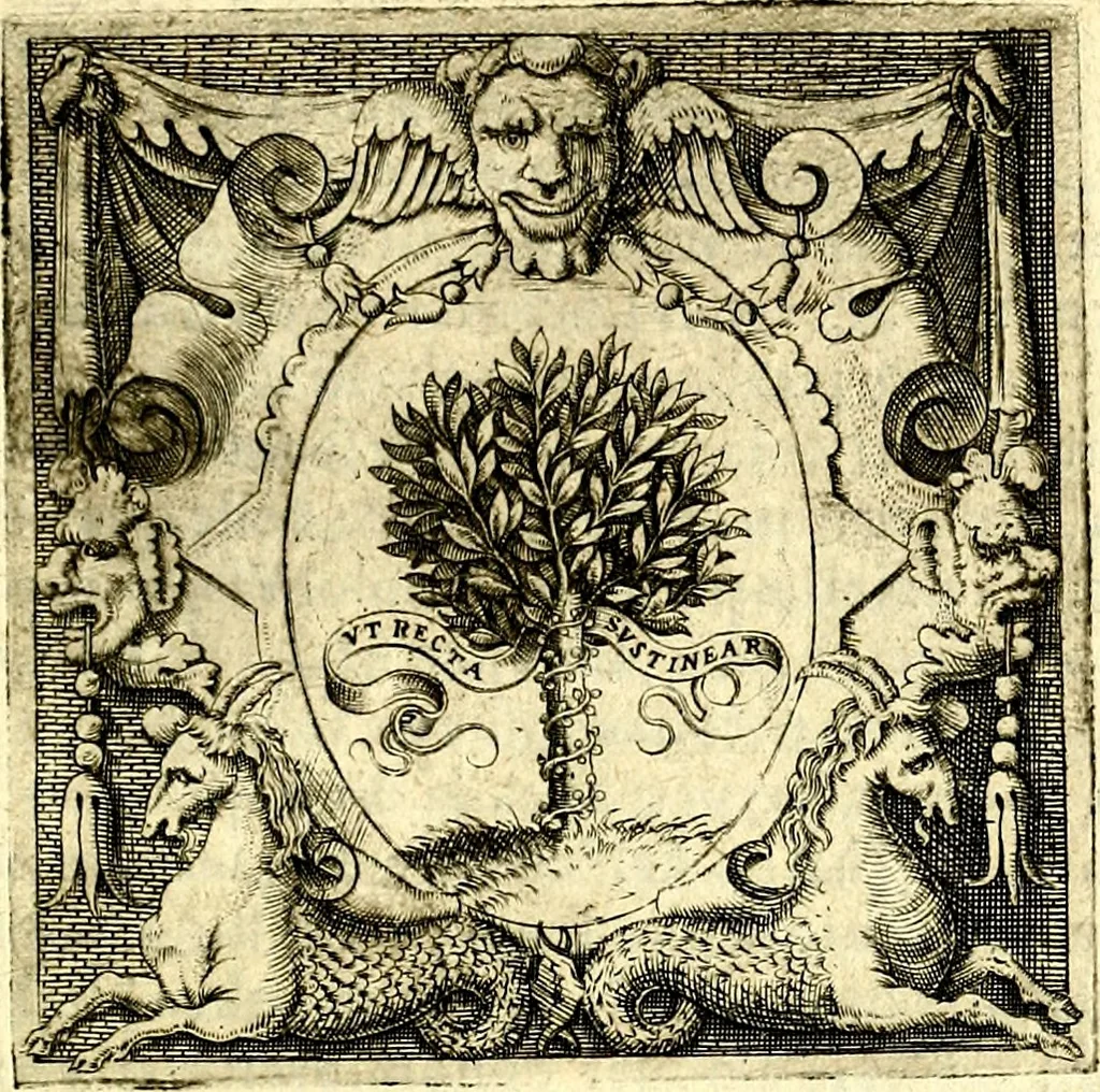 An illustration from Imprese illustri di diuersi, coi discorsi di Camillo Camilli, et con le figure intagliate in rame di Girolamo Porro Padouano .., 1586, leaf 264