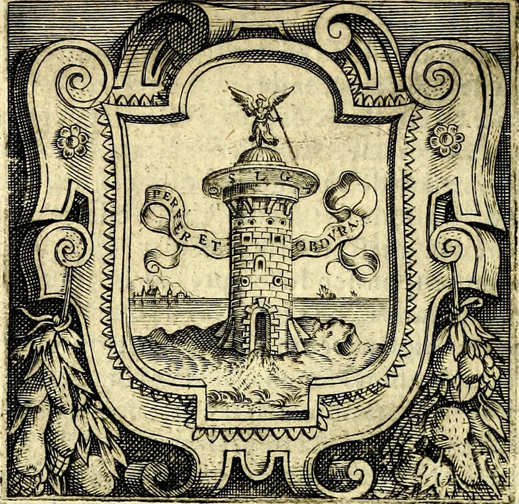 An illustration from Imprese illustri di diuersi, coi discorsi di Camillo Camilli, et con le figure intagliate in rame di Girolamo Porro Padouano .., 1586, leaf 267