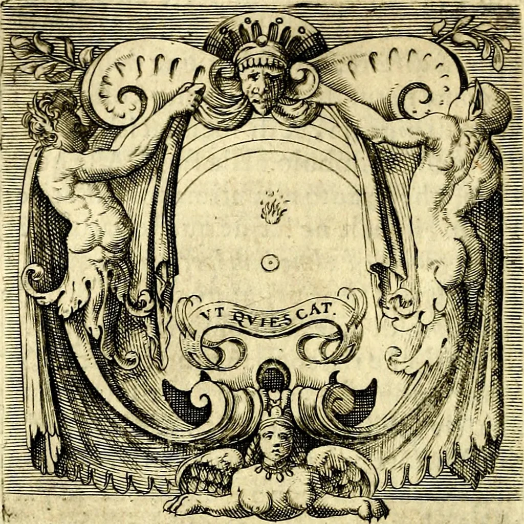 An illustration from Imprese illustri di diuersi, coi discorsi di Camillo Camilli, et con le figure intagliate in rame di Girolamo Porro Padouano .., 1586, leaf 27