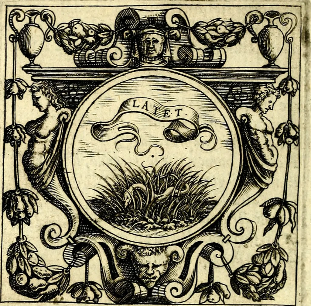 An illustration from Imprese illustri di diuersi, coi discorsi di Camillo Camilli, et con le figure intagliate in rame di Girolamo Porro Padouano .., 1586, leaf 273