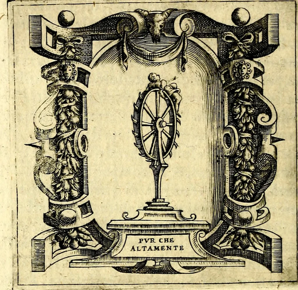 An illustration from Imprese illustri di diuersi, coi discorsi di Camillo Camilli, et con le figure intagliate in rame di Girolamo Porro Padouano .., 1586, leaf 303