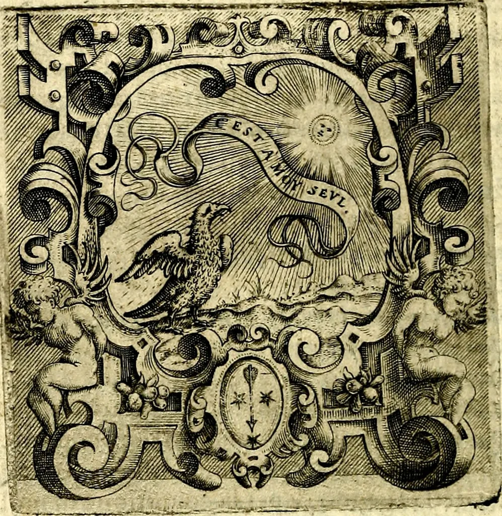 An illustration from Imprese illustri di diuersi, coi discorsi di Camillo Camilli, et con le figure intagliate in rame di Girolamo Porro Padouano .., 1586, leaf 321