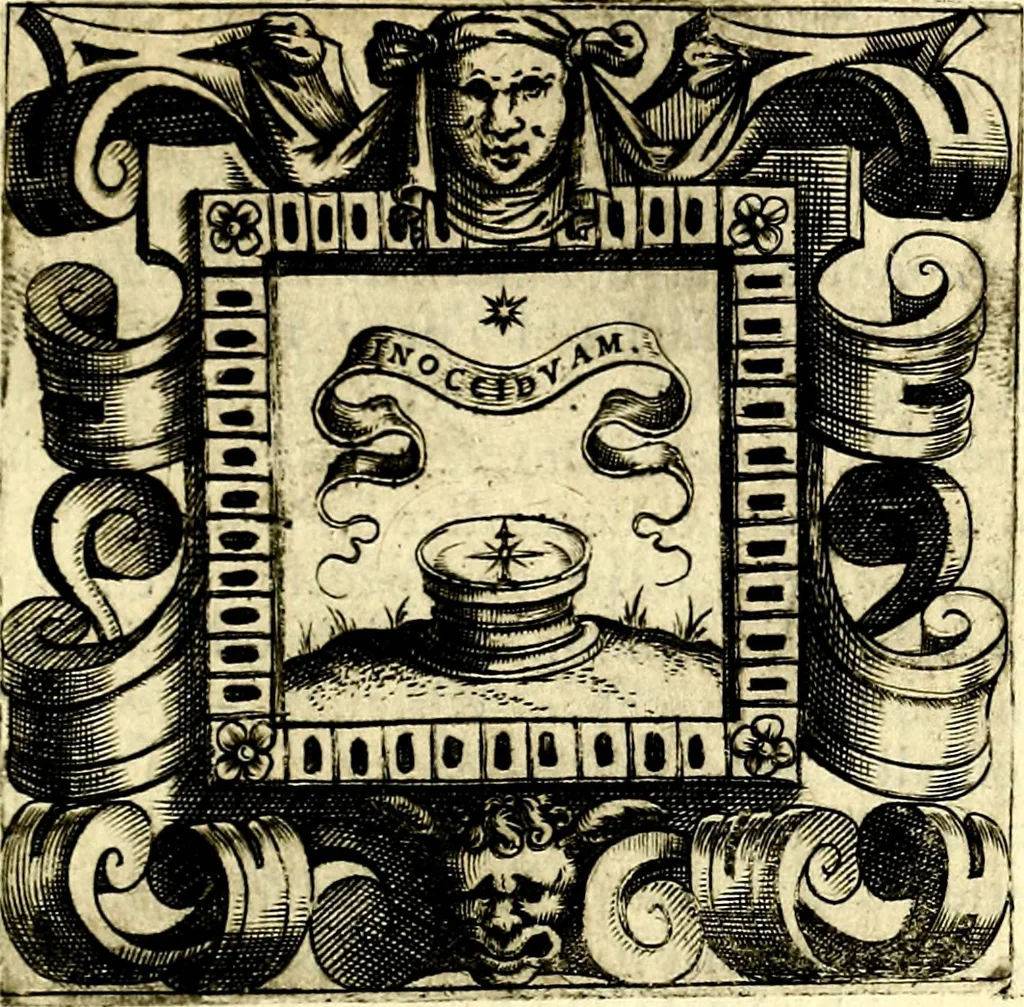 An illustration from Imprese illustri di diuersi, coi discorsi di Camillo Camilli, et con le figure intagliate in rame di Girolamo Porro Padouano .., 1586, leaf 36